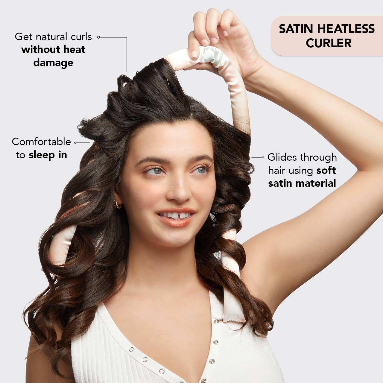 Satijnen heatless curling set - Sunset Tie Dye