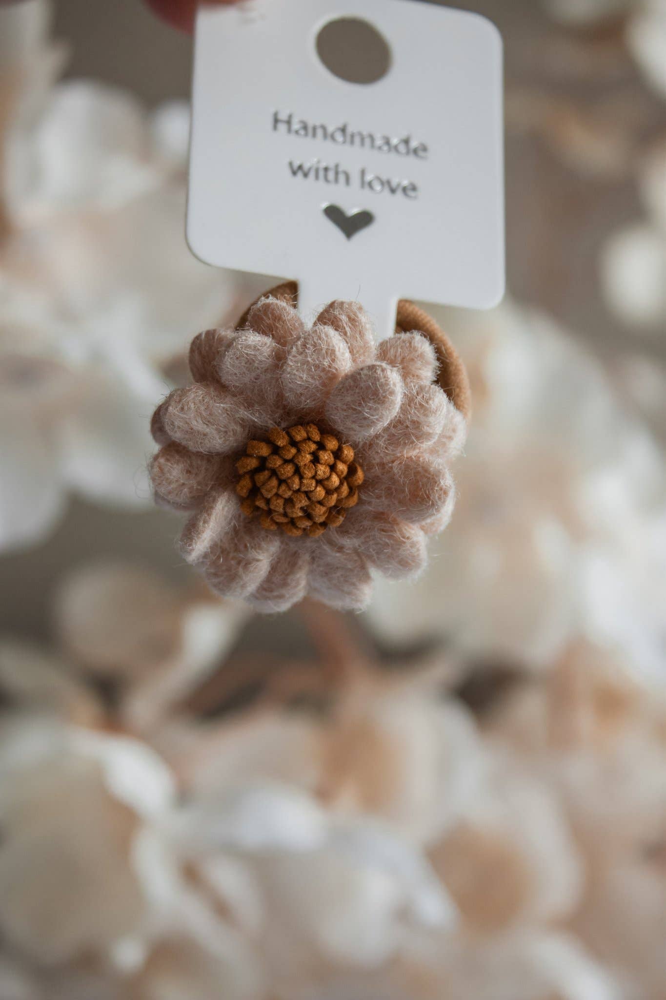 Haarelastiekje vilt: Creme