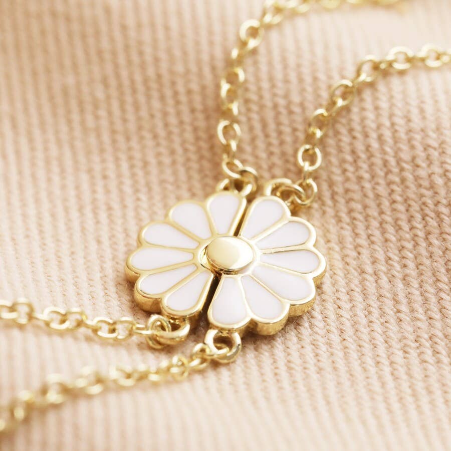 Set van 2 bloemenarmbanden voor moeder en kind in goud