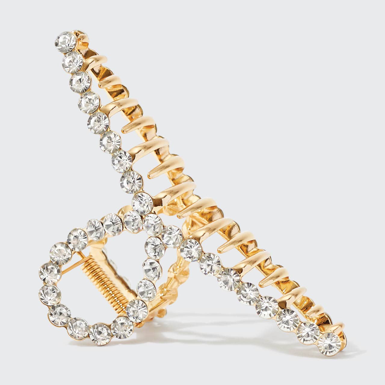 Rhinestone Loop Claw Clip van metaal, 1 stuk, goud