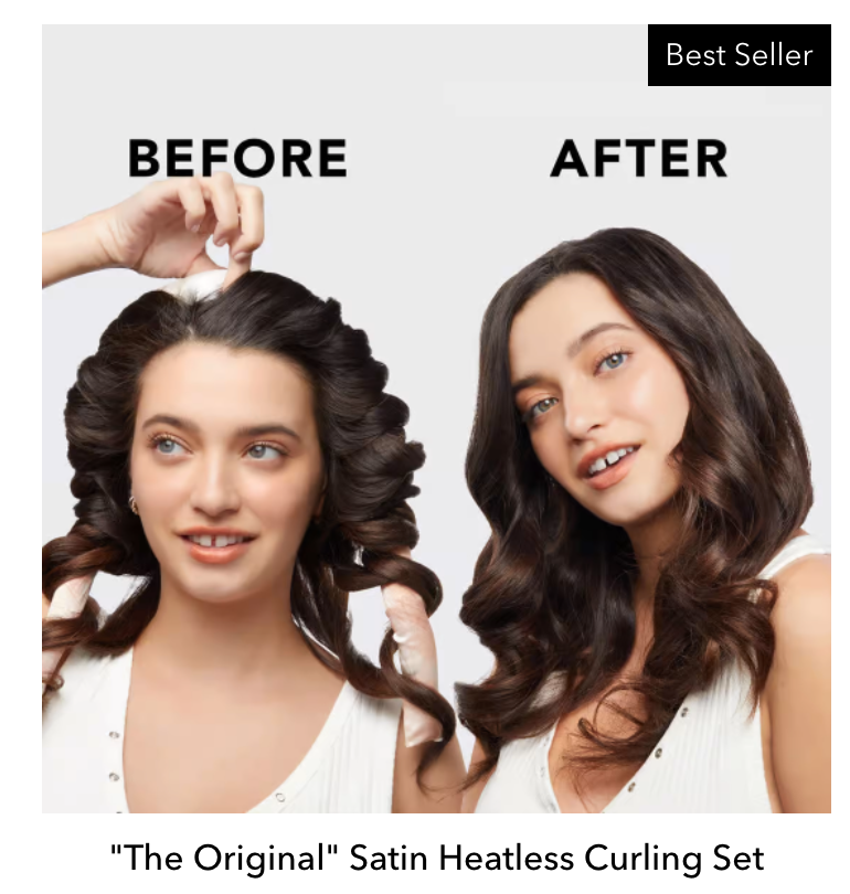 Satijnen heatless curling set - Sunset Tie Dye