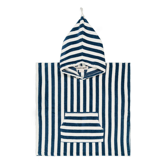SUZON BADPONCHO VOOR KINDEREN BLAUWE MIDNIGHT STRIPE: NACHTBLAUW / M 4/6 JAAR