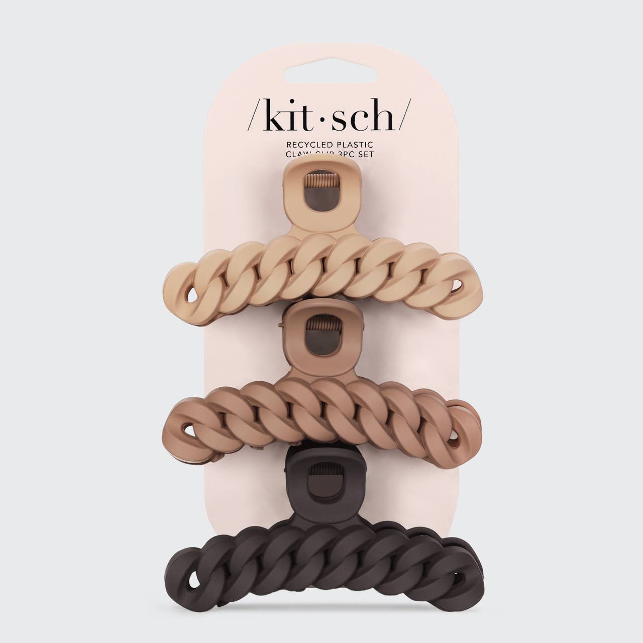 Eco-vriendelijke ketting klauwclip 3-delige set - neutraal