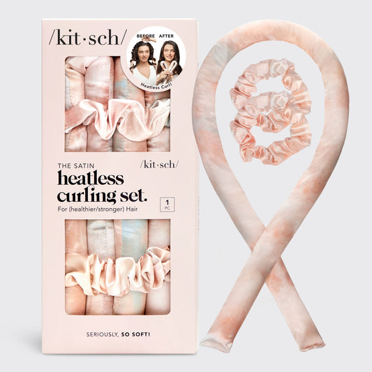 Satijnen heatless curling set - Sunset Tie Dye