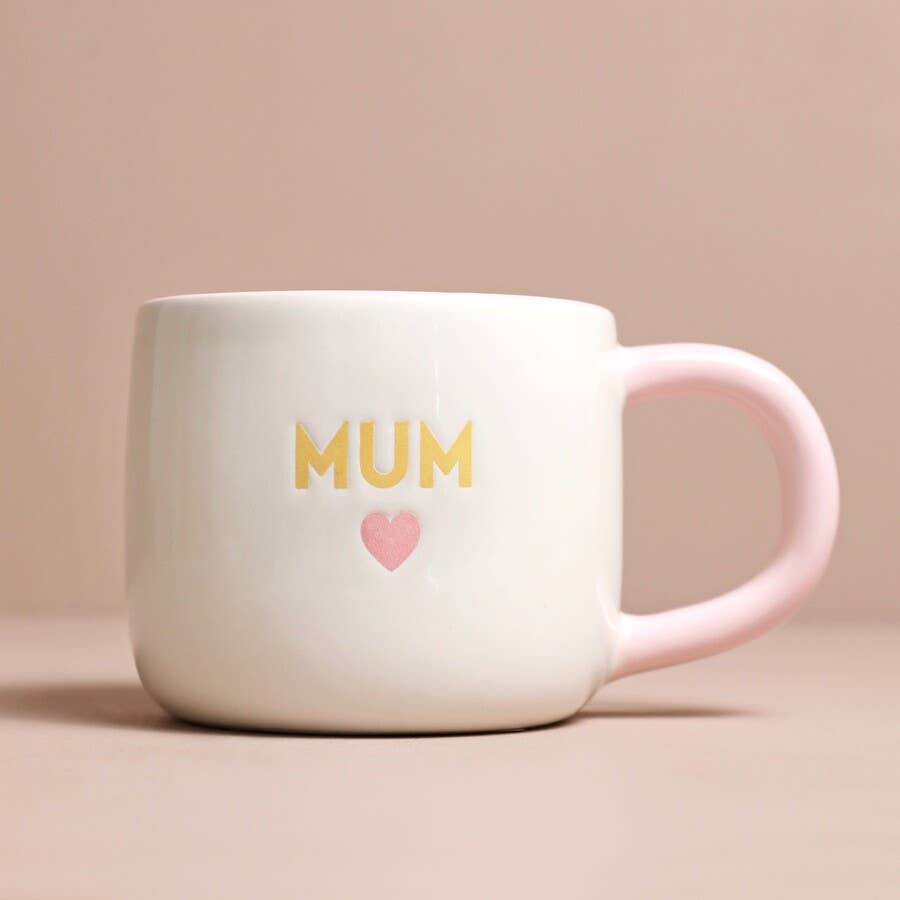 Keramische mok met roze hart voor mama