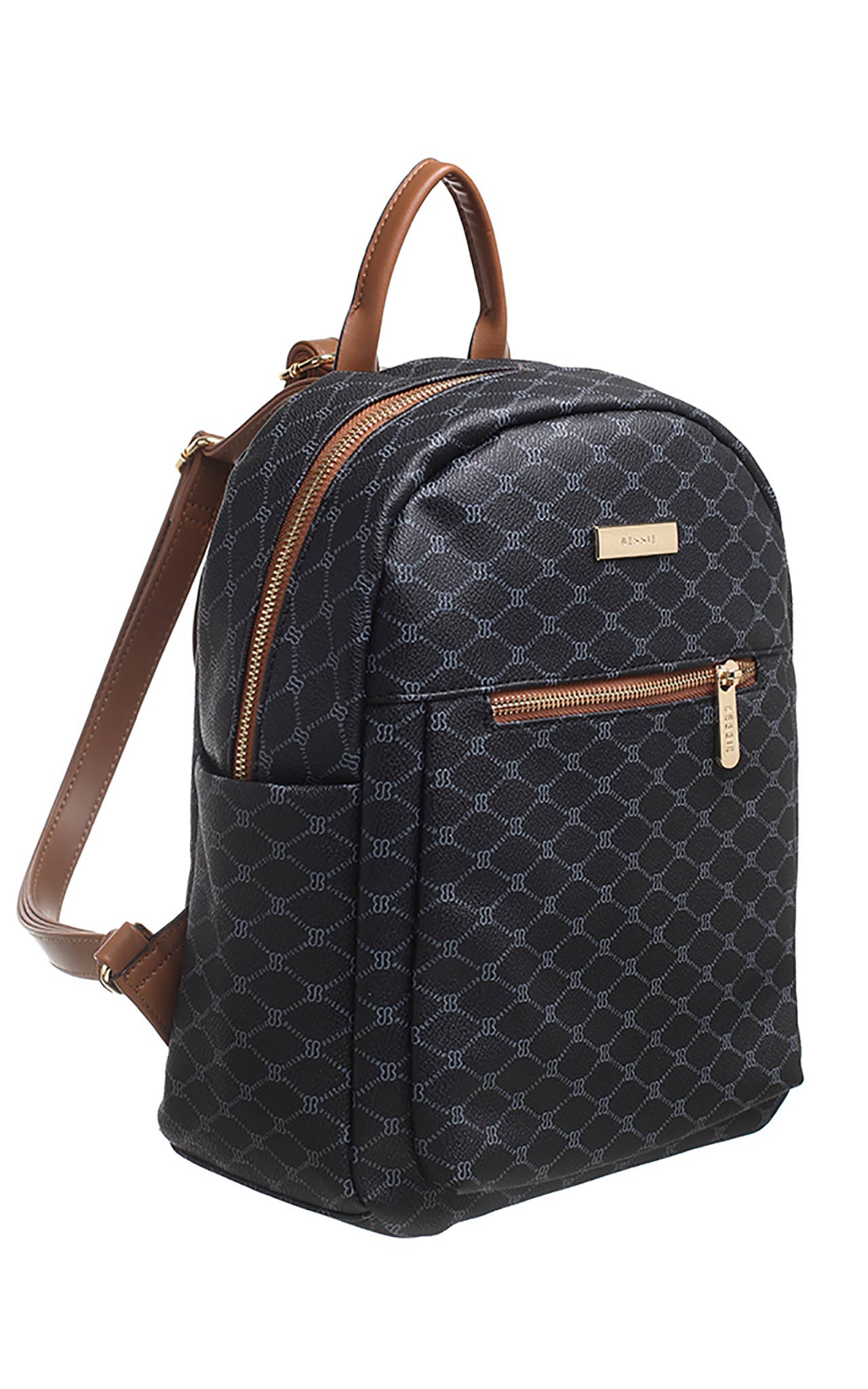KLASSIEKE BESSIE LOGO PRINT RUGZAK: Zwart