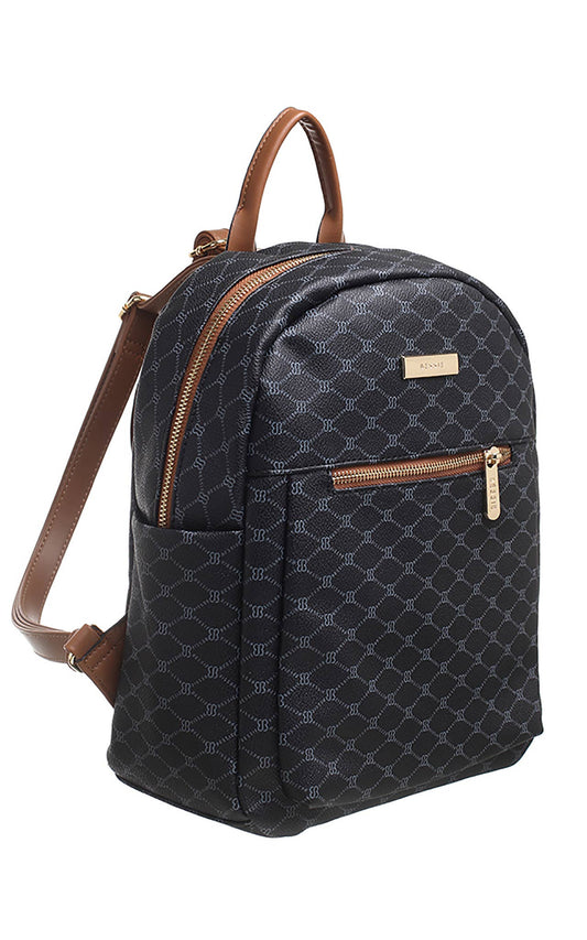 KLASSIEKE BESSIE LOGO PRINT RUGZAK: Zwart