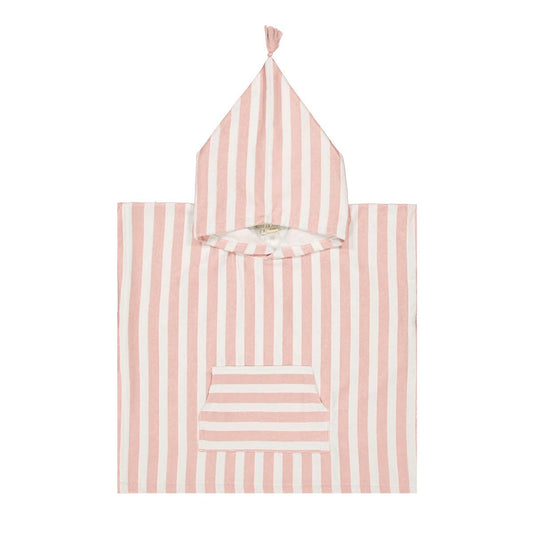 LICHTROZE PONCHO MET SUZON STREEP VOOR KINDEREN: LICHTROZE / S 1/3 JAAR