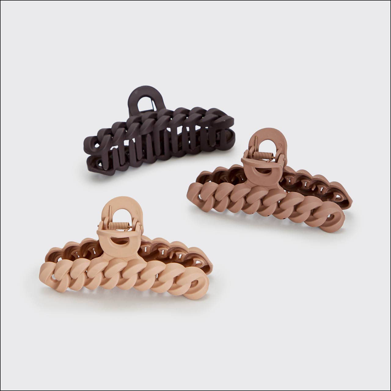 Eco-vriendelijke ketting klauwclip 3-delige set - neutraal