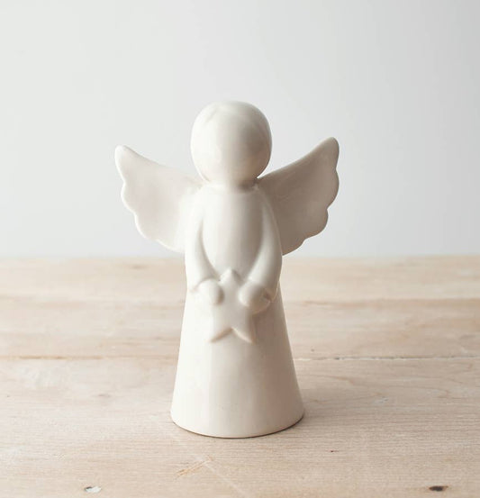 Eenvoudige witte engel, 15 cm