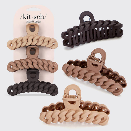 Eco-vriendelijke ketting klauwclip 3-delige set - neutraal